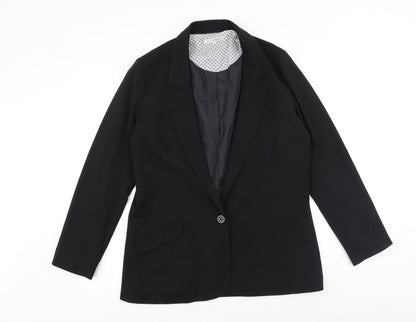 Lativ Collection Womens Black Polyester Jacket Blazer Size XL