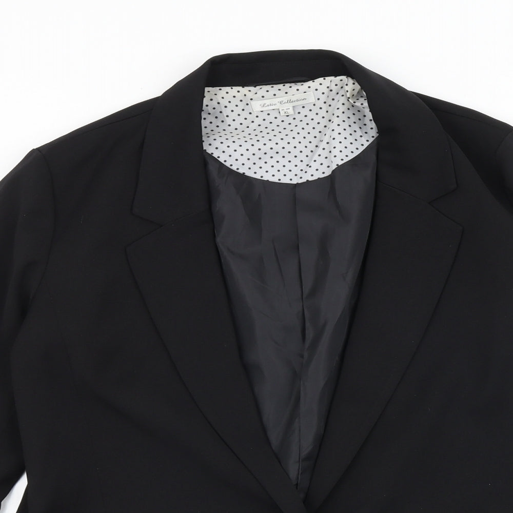 Lativ Collection Womens Black Polyester Jacket Blazer Size XL