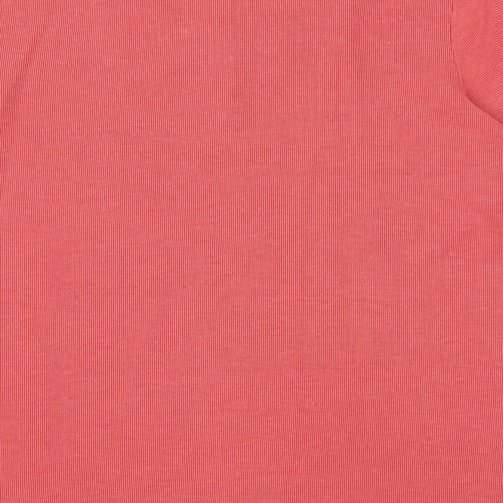 Bonmarché Womens Pink Striped Cotton Basic Blouse Size S Square Neck