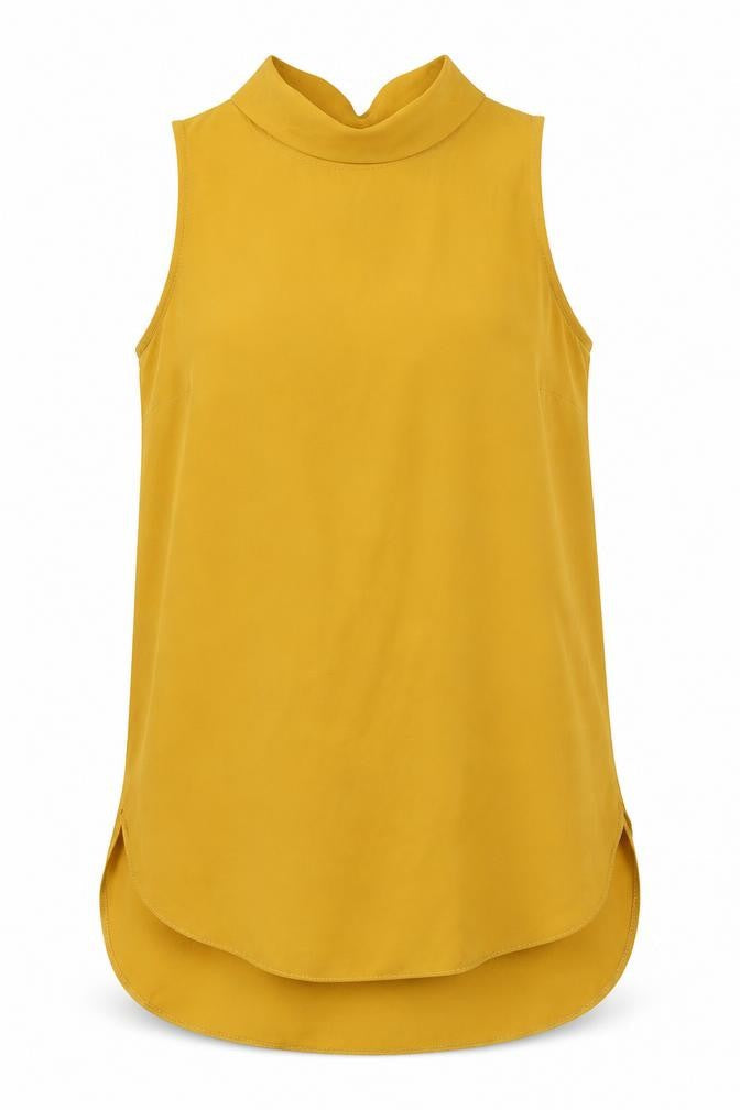 Womens UK Size 8 New Look Yellow Basic Tank