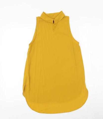 Womens UK Size 8 New Look Yellow Basic Tank