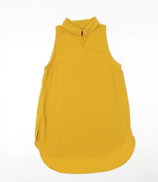 Womens UK Size 8 New Look Yellow Basic Tank