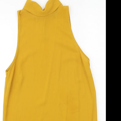 Womens UK Size 8 New Look Yellow Basic Tank