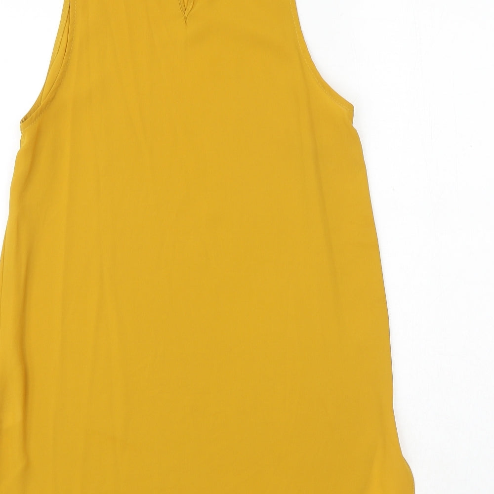 Womens UK Size 8 New Look Yellow Basic Tank