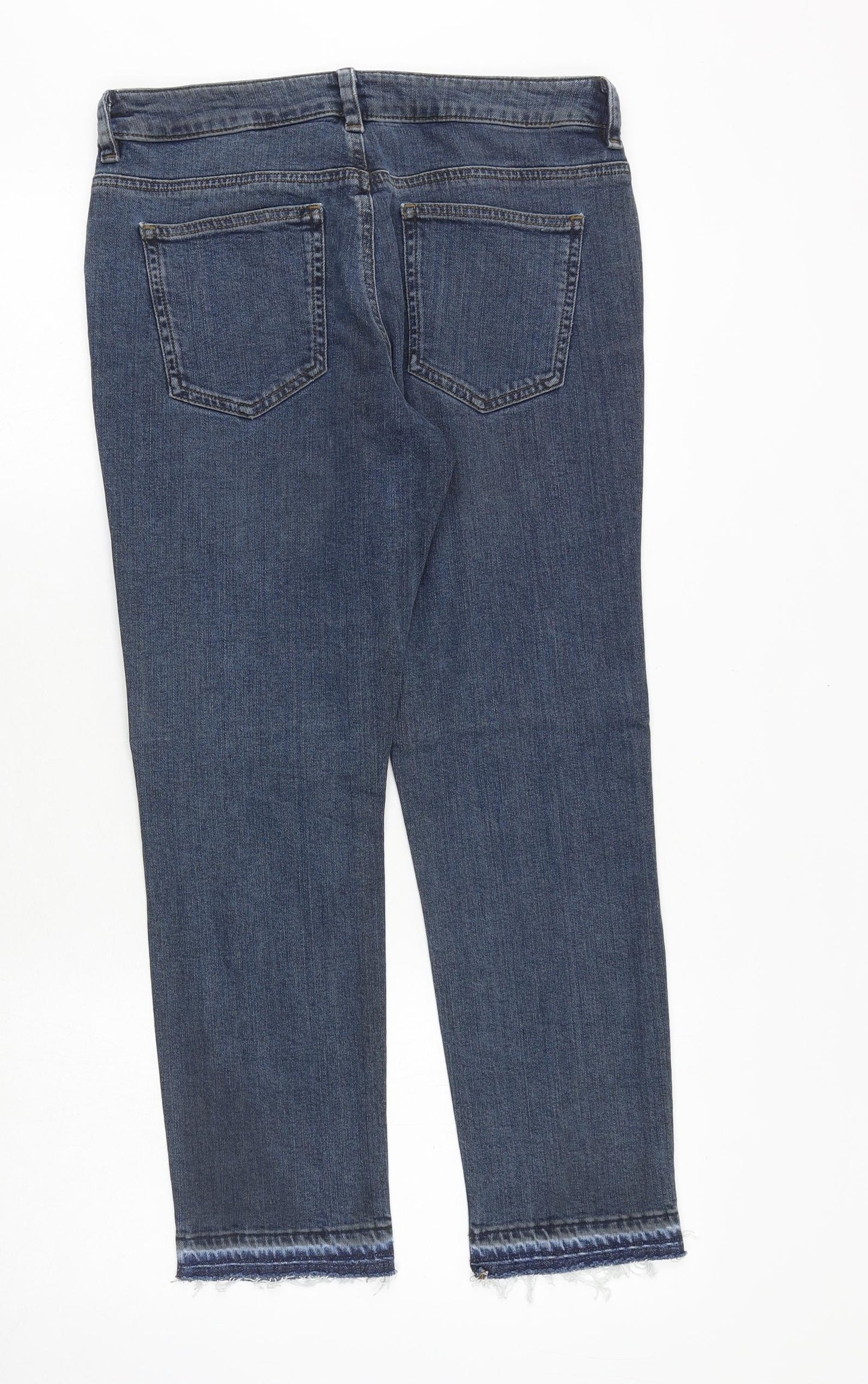 ASOS Womens Blue Cotton Straight Jeans Size 28 in Regular Zip