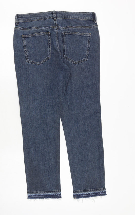 ASOS Womens Blue Cotton Straight Jeans Size 28 in Regular Zip