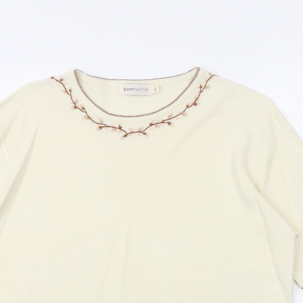Womens UK Size XL Bonmarché Ivory Pullover Jumper