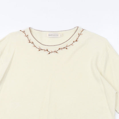 Womens UK Size XL Bonmarché Ivory Pullover Jumper