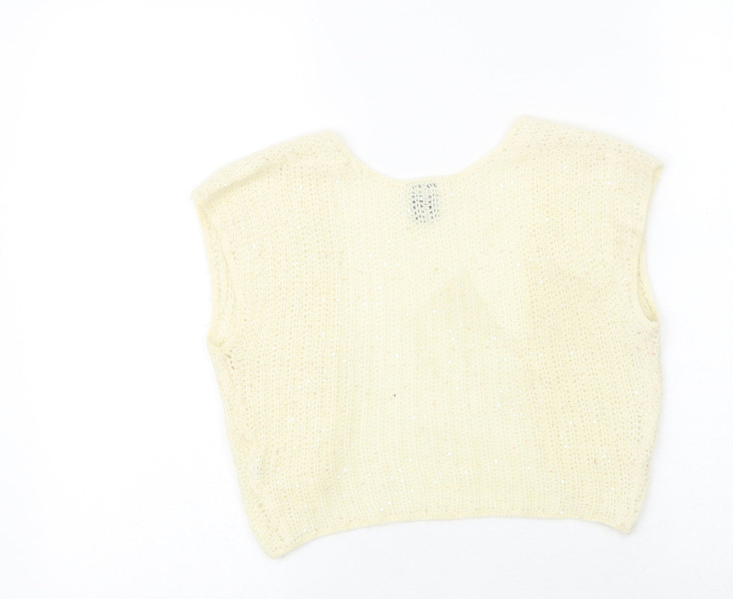 Gap Womens Ivory V-Neck Nylon Vest Jumper Size XS