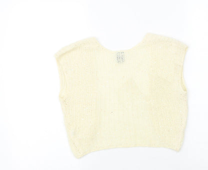 Gap Womens Ivory V-Neck Nylon Vest Jumper Size XS