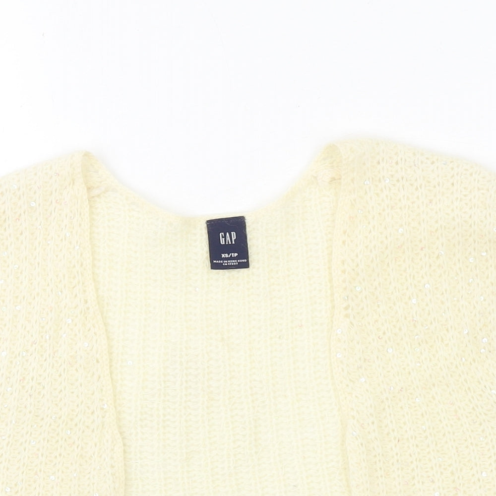 Gap Womens Ivory V-Neck Nylon Vest Jumper Size XS