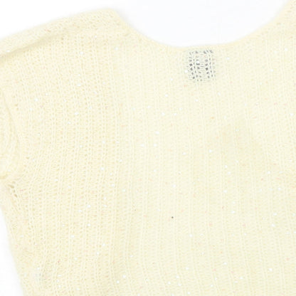 Gap Womens Ivory V-Neck Nylon Vest Jumper Size XS