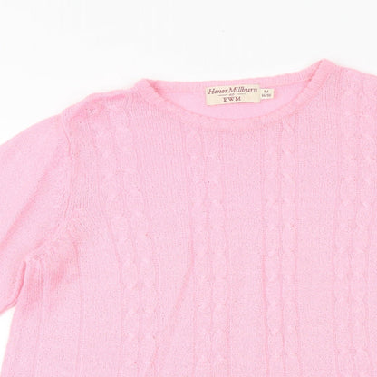 EWM Womens Pink Polyester Basic T-Shirt Size 14 Round Neck