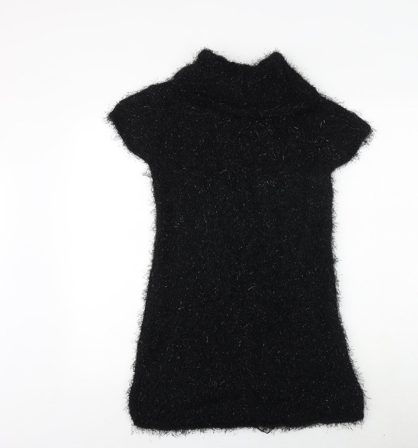 Julien Macdonald Girls Black Geometric Polyester A-Line Size 15 Years Mock Neck Pullover