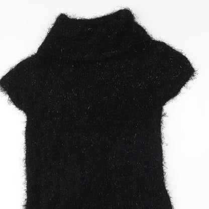 Julien Macdonald Girls Black Geometric Polyester A-Line Size 15 Years Mock Neck Pullover