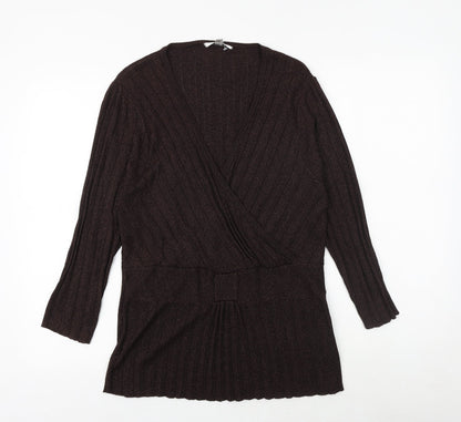 Womens UK Size L Klass Brown Pullover Jumper