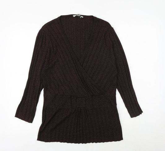 Womens UK Size L Klass Brown Pullover Jumper