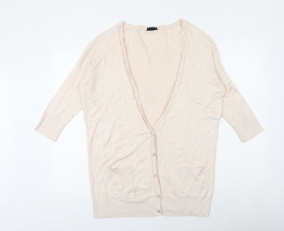 Womens UK Size 10 Topshop Pink Cardigan Jumper