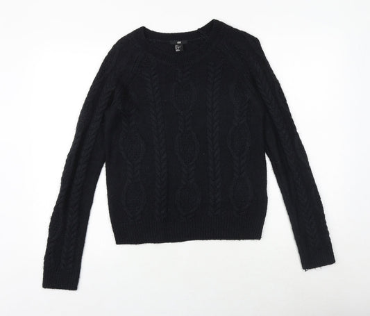 Womens UK Size S H&M Black Pullover Jumper