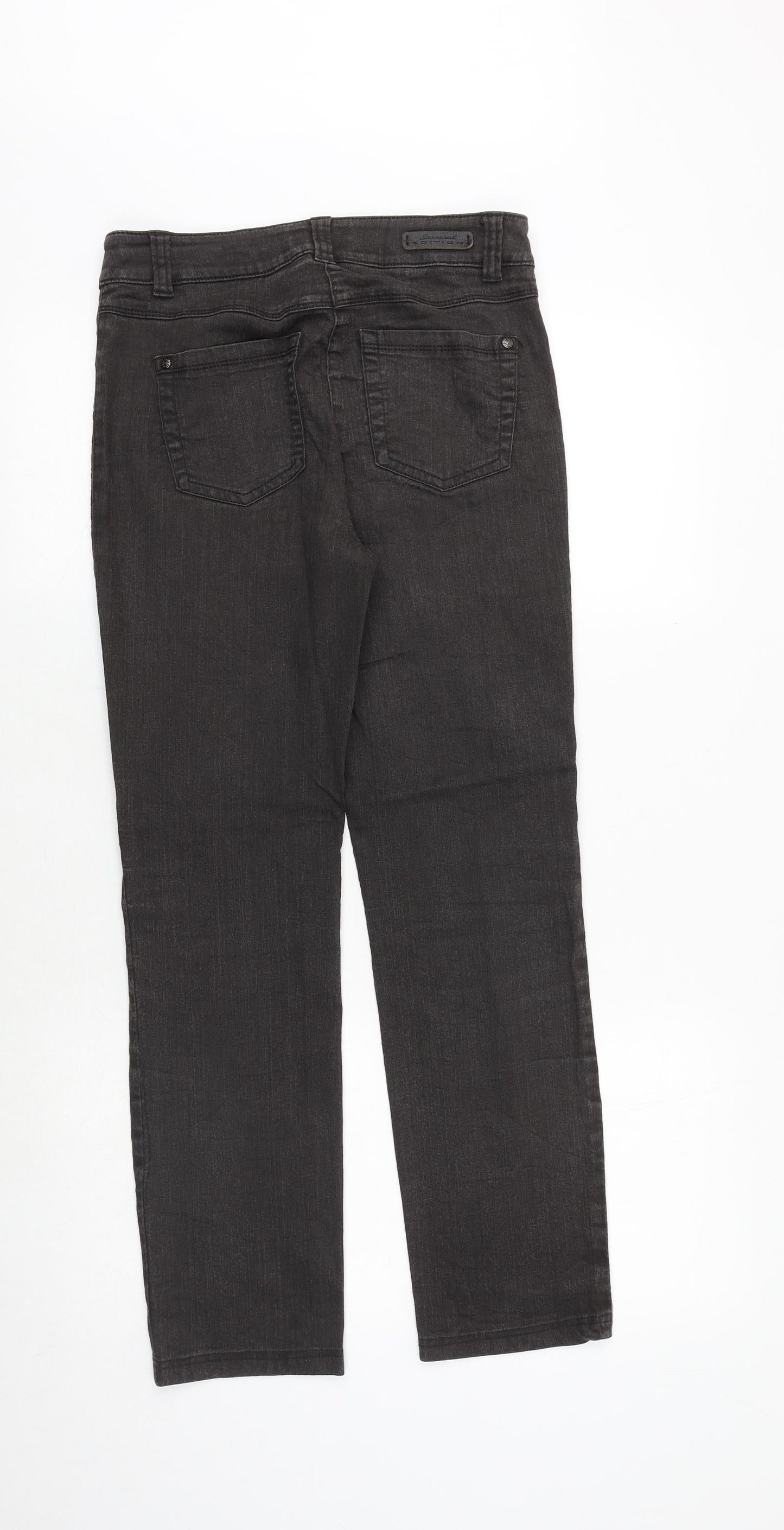 Gerry Weber Womens Grey Cotton Straight Jeans Size 28 in Regular Zip