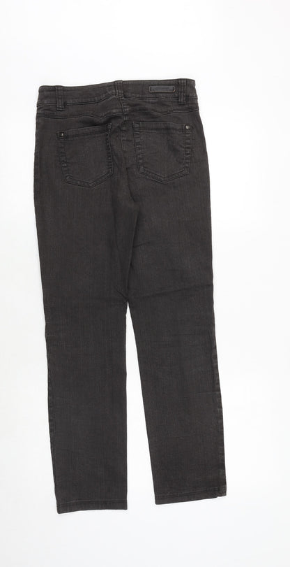 Gerry Weber Womens Grey Cotton Straight Jeans Size 28 in Regular Zip