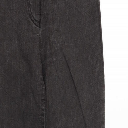 Gerry Weber Womens Grey Cotton Straight Jeans Size 28 in Regular Zip