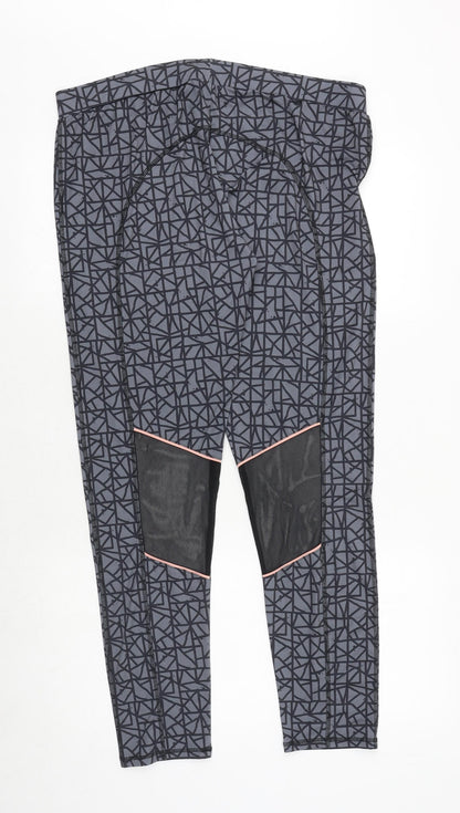 mamas & papas Womens Grey Geometric Polyester Jogger Leggings Size 35 in