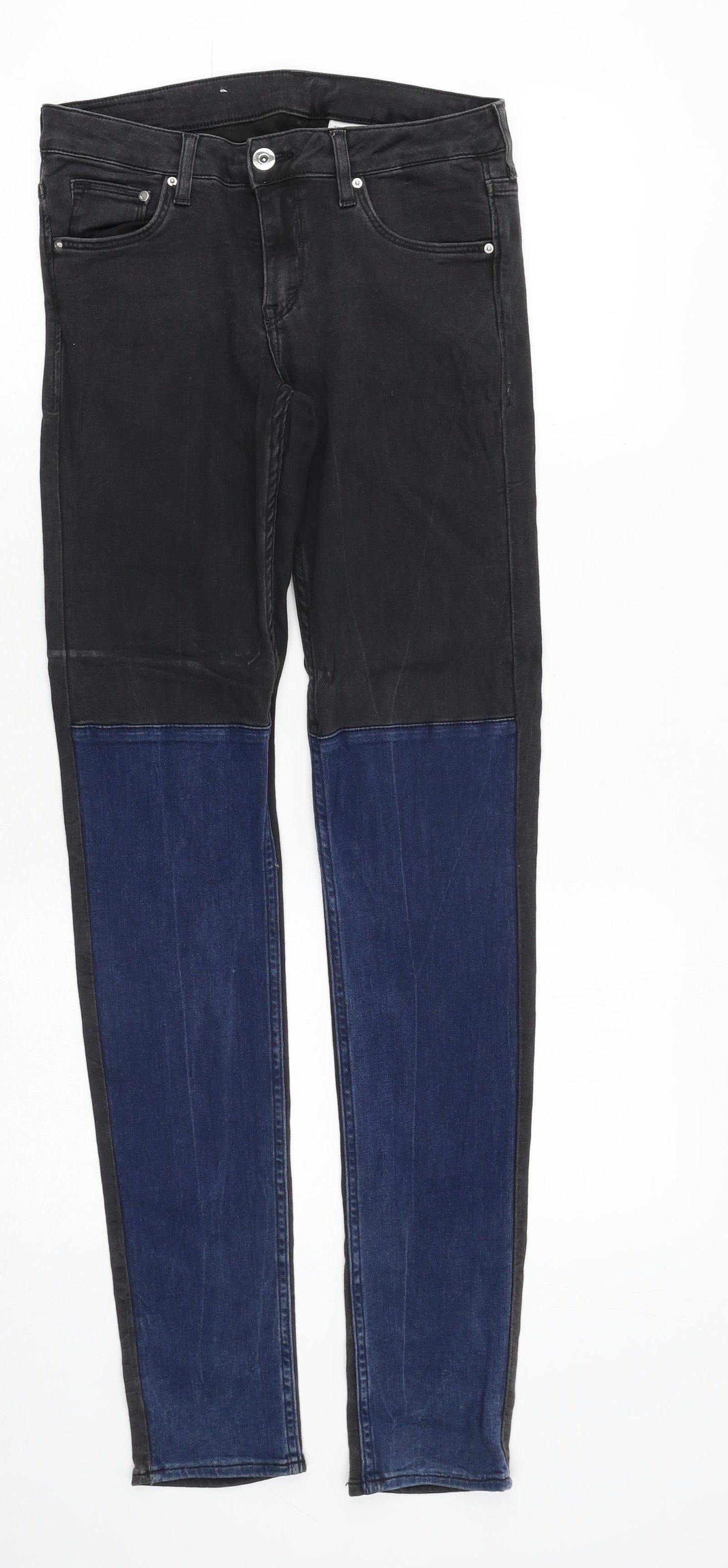 Womens UK Size 27 in H&M Regular Fit Skinny Black Jeans