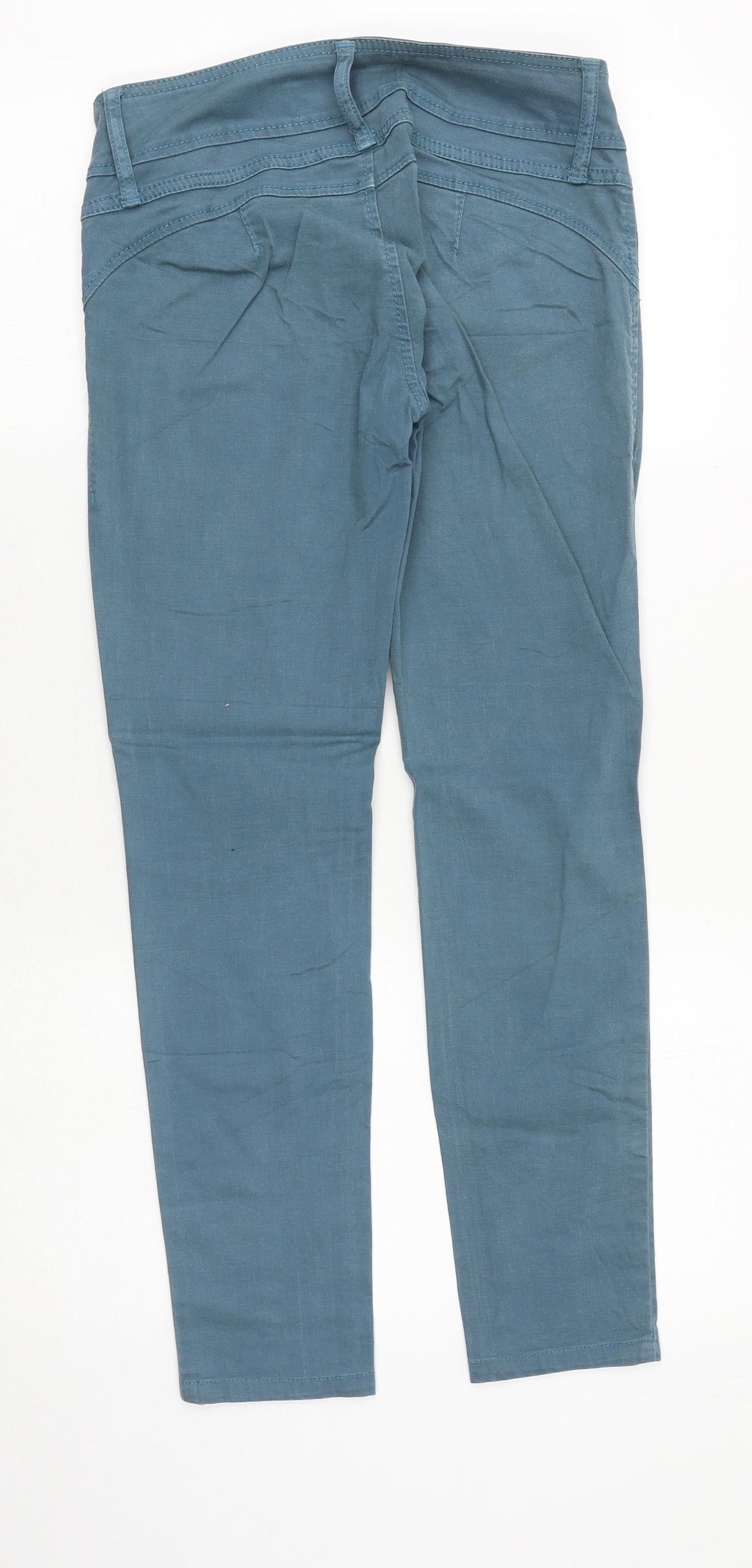 Emporium Womens Blue Cotton Straight Jeans Size 28 in Regular Zip