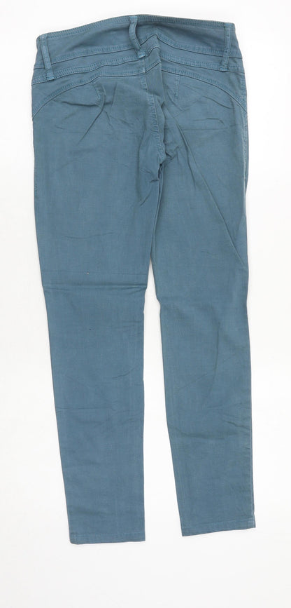 Emporium Womens Blue Cotton Straight Jeans Size 28 in Regular Zip