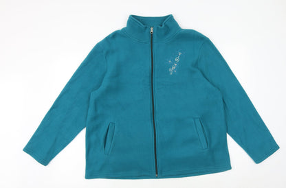 Anna De Lancay Womens Blue Polyester Full Zip Sweatshirt Size L Zip