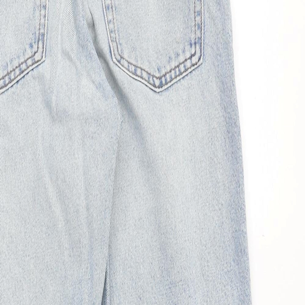 Monki Womens Blue Cotton Straight Jeans Size 28 in Regular Zip