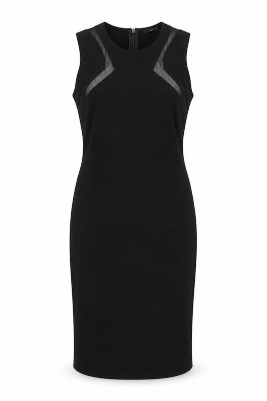 TFNC Womens Black Polyester A-Line Size L Round Neck Zip