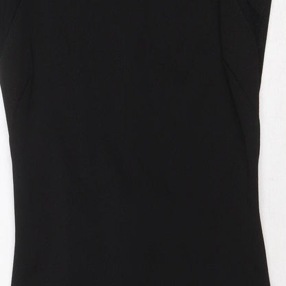 TFNC Womens Black Polyester A-Line Size L Round Neck Zip