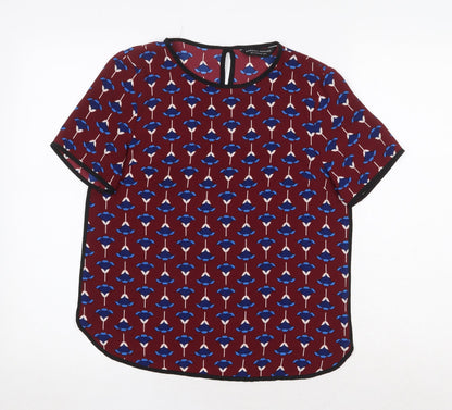 Womens UK Size 6 Dorothy Perkins Red Basic Blouse
