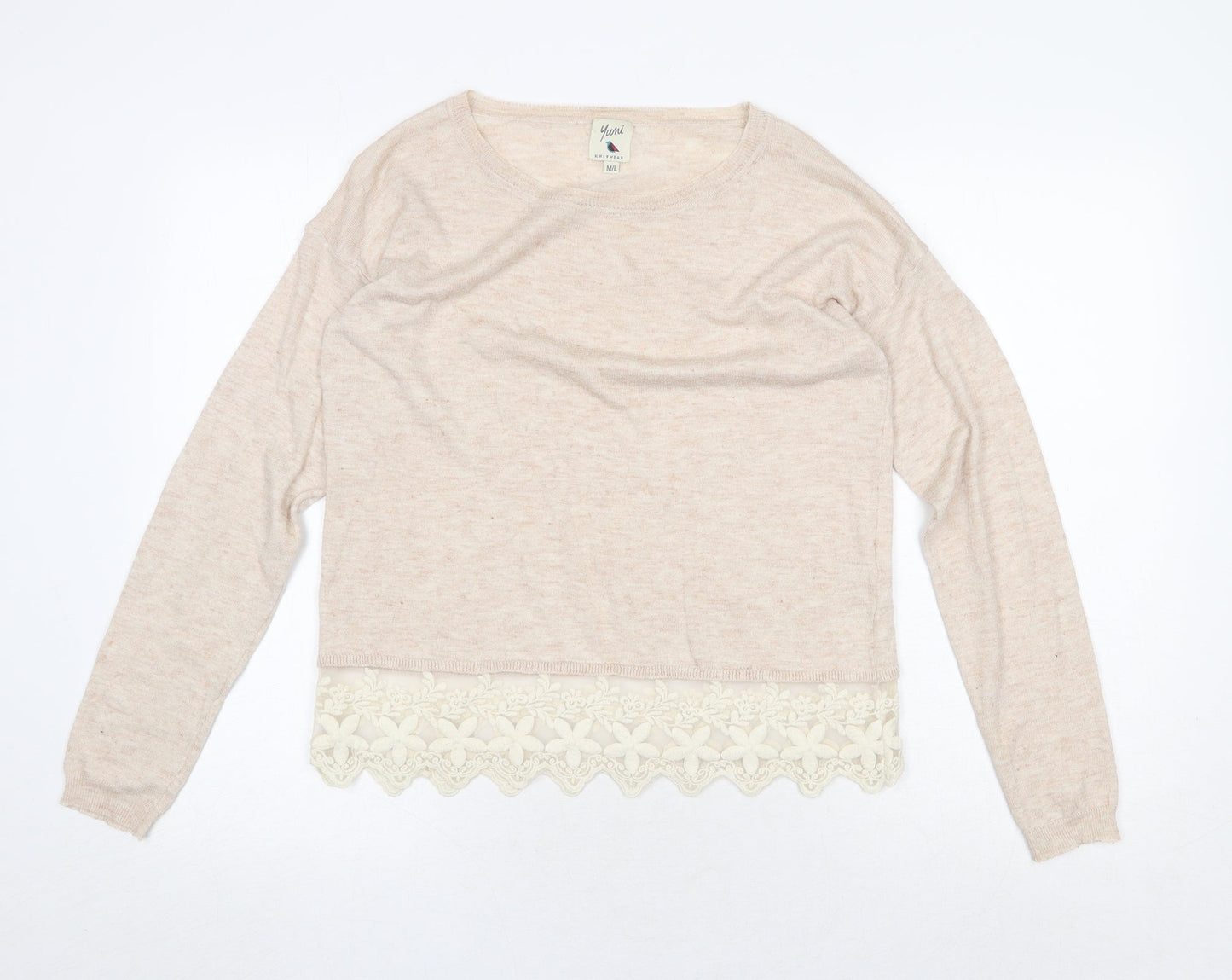 Womens UK Size M Yumi Pink Pullover Jumper