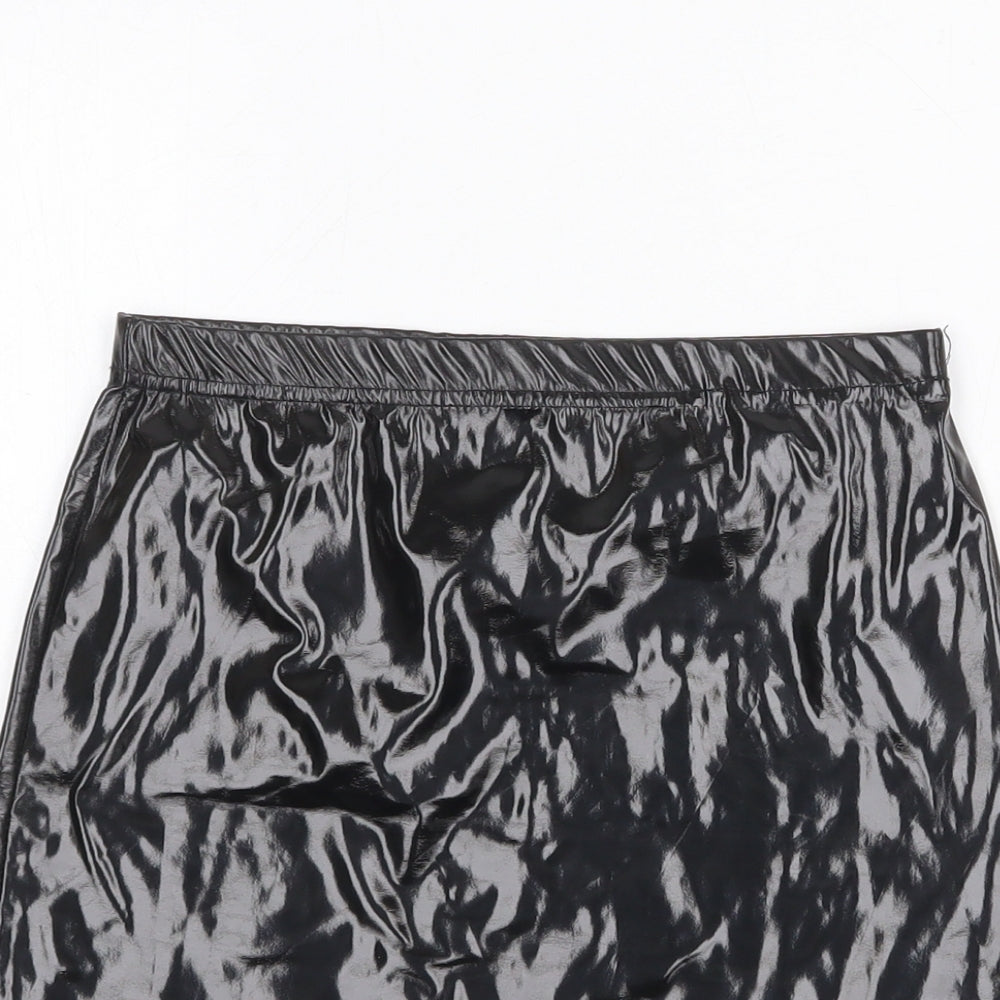 PRETTYLITTLETHING Womens Black Polyester Bandage Skirt Size 6