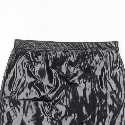 PRETTYLITTLETHING Womens Black Polyester Bandage Skirt Size 6