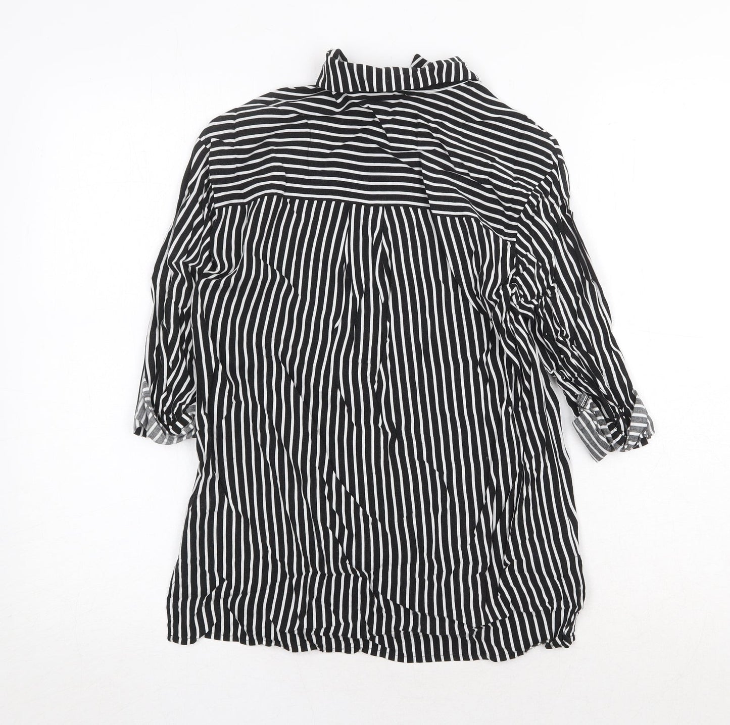 Womens UK Size 8 Warehouse Black Basic Button-Up