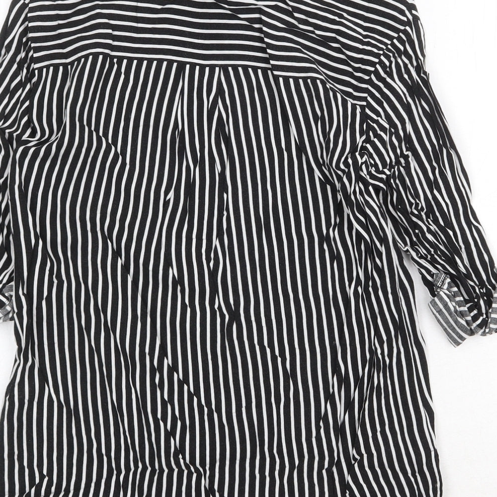 Womens UK Size 8 Warehouse Black Basic Button-Up