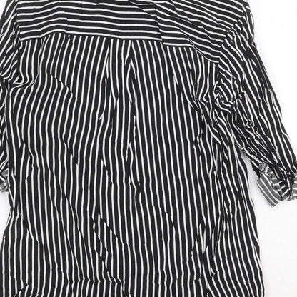 Womens UK Size 8 Warehouse Black Basic Button-Up
