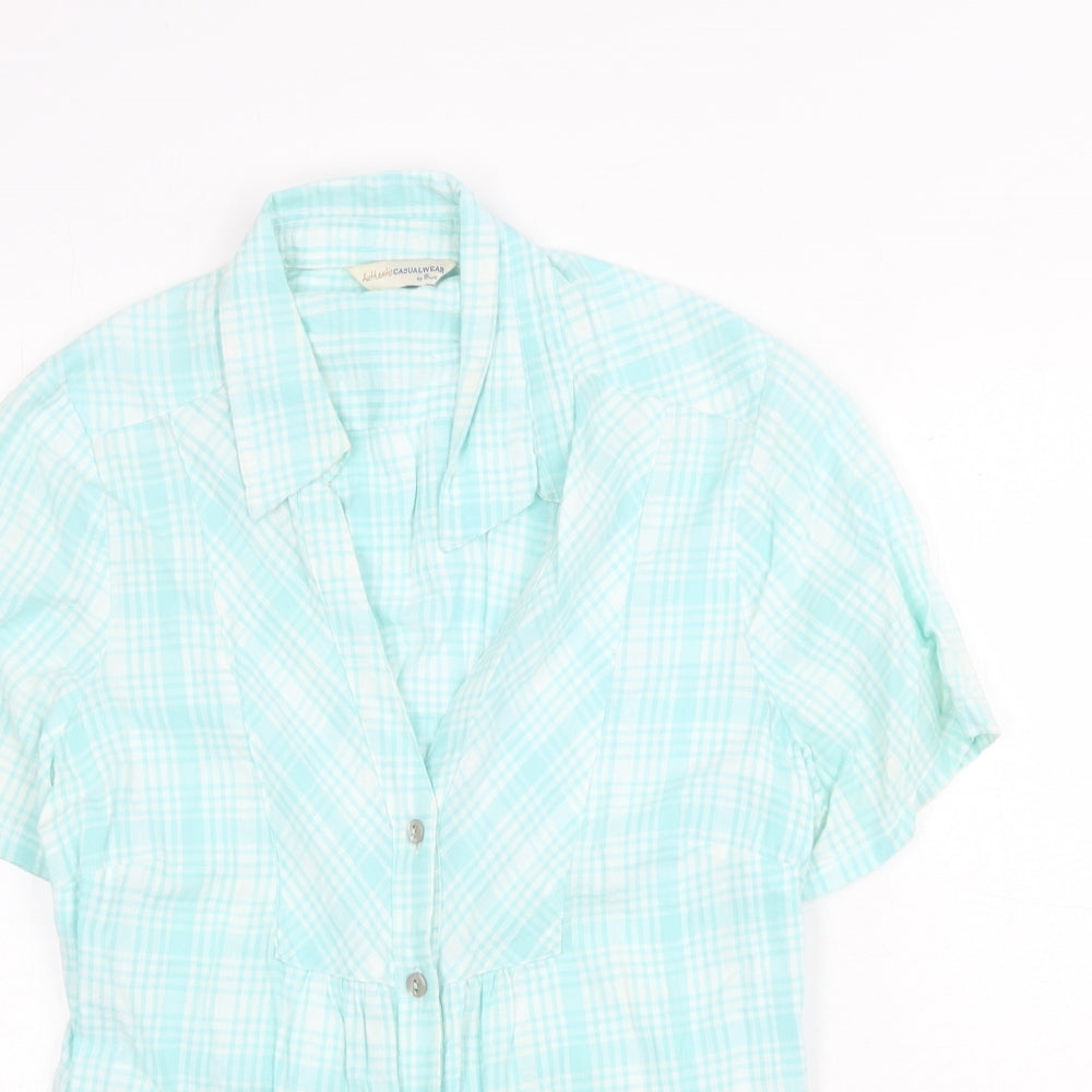 Womens UK Size 14 BHS Green Basic Button-Up