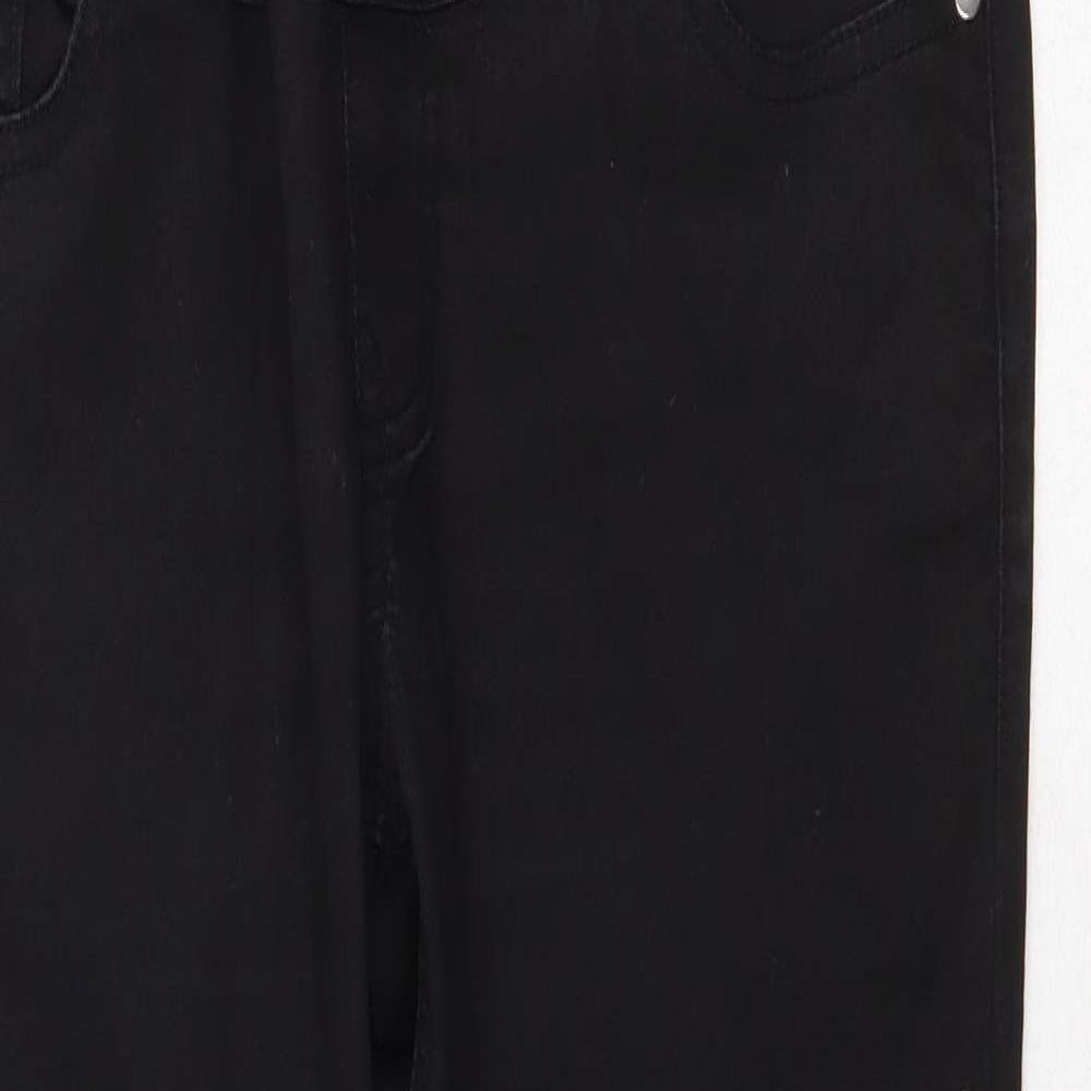 Boohoo Womens Black Cotton Straight Jeans Size 8 Regular