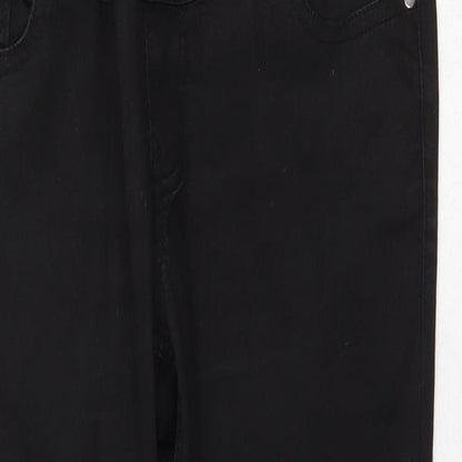 Boohoo Womens Black Cotton Straight Jeans Size 8 Regular
