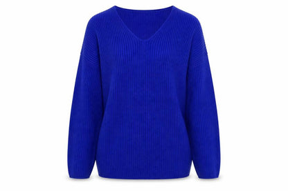 ITEMS Girls Blue V-Neck Acrylic Pullover Jumper Size 11-12 Years Pullover