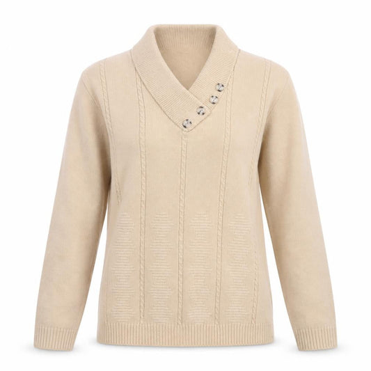 Womens UK Size S Pure & Natural Beige Pullover Jumper