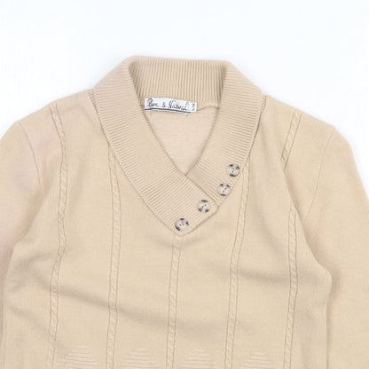 Womens UK Size S Pure & Natural Beige Pullover Jumper