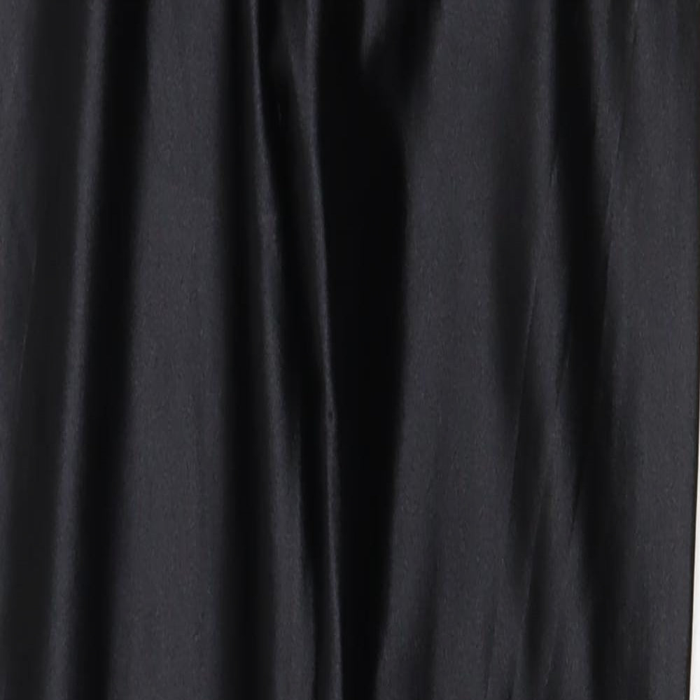 Scirocco Womens Black Nylon Trousers Size 12 Regular Zip - Faux Leather