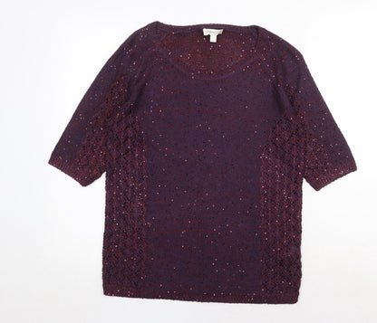 Womens UK Size S Monsoon Purple Pullover Jumper