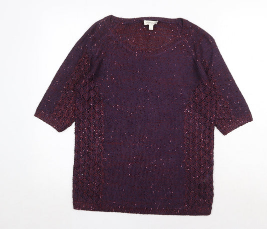 Womens UK Size S Monsoon Purple Pullover Jumper